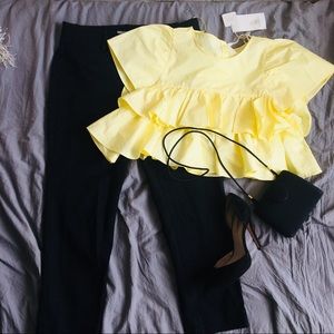 Zara Pastel Yellowwww babydoll top